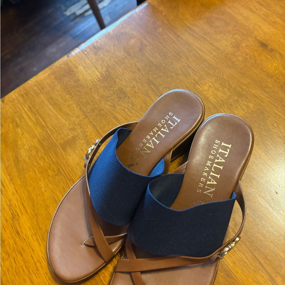 Italian Shoemakers Navy and Brown Sandals